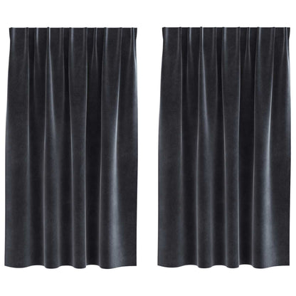 Blackout Curtains 2 pcs Dark Grey 140 x 140 cm Velvet