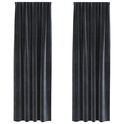 Blackout Curtains 2 pcs Dark Grey 140 x 245 cm Velvet
