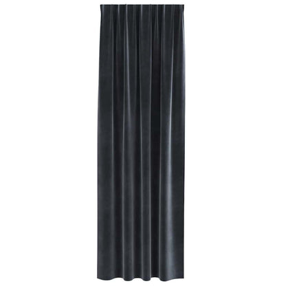 Blackout Curtains 2 pcs Dark Grey 140 x 245 cm Velvet