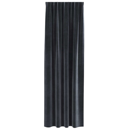 Blackout Curtains 2 pcs Dark Grey 140 x 260 cm Velvet