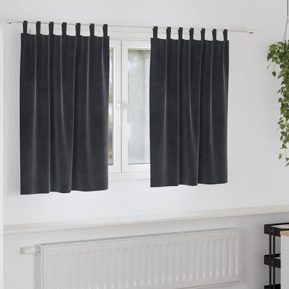 Blackout Curtains 2 pcs Dark Grey 140 x 140 cm Velvet