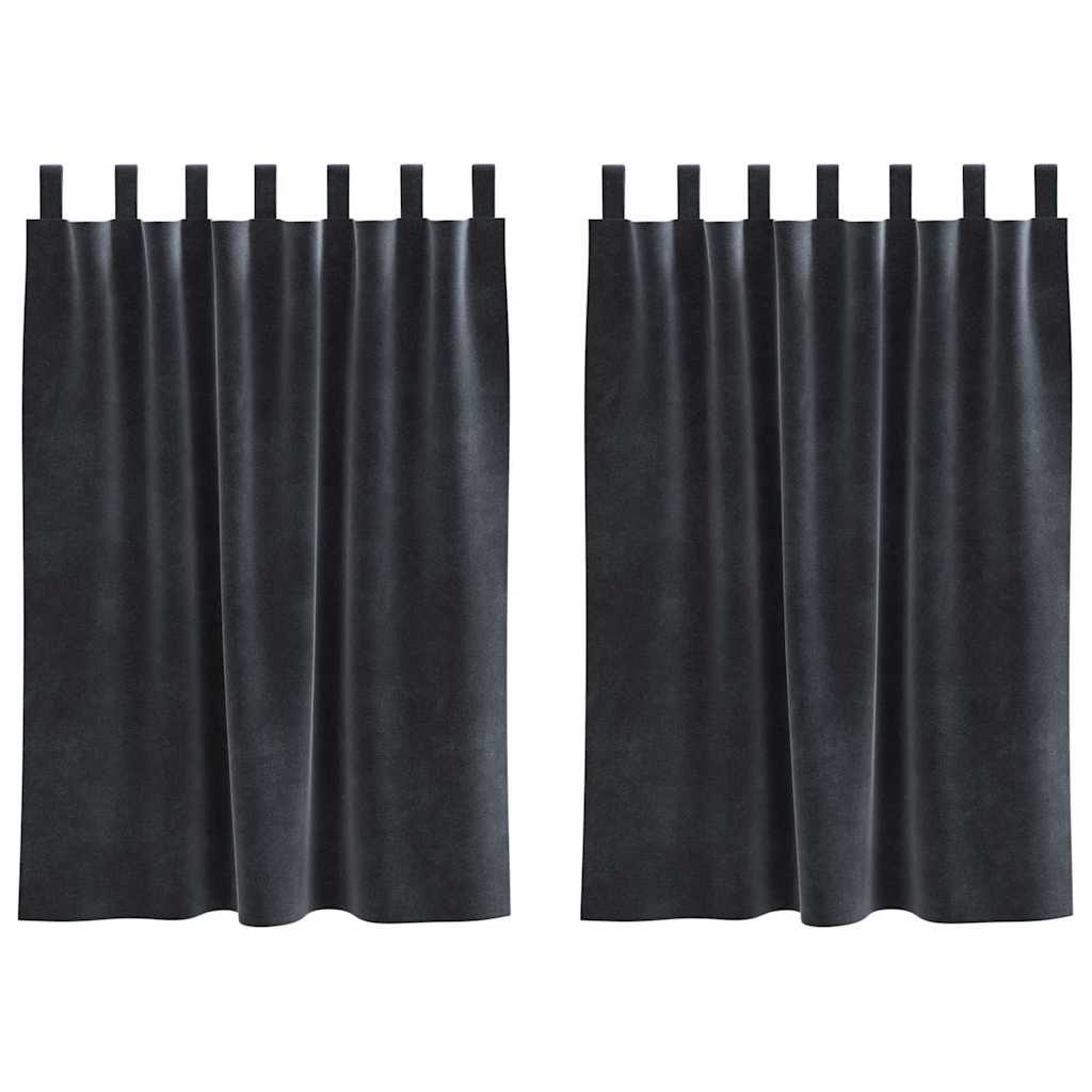 Blackout Curtains 2 pcs Dark Grey 140 x 140 cm Velvet