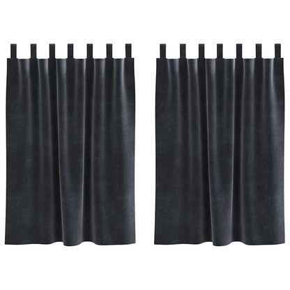 Blackout Curtains 2 pcs Dark Grey 140 x 140 cm Velvet