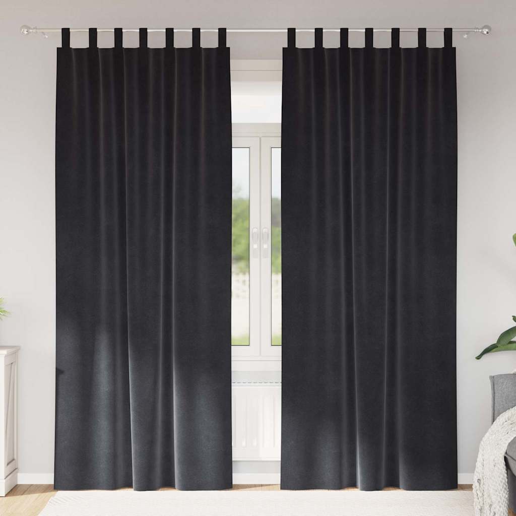 Blackout Curtains 2 pcs Dark Grey 140 x 245 cm Velvet