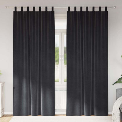 Blackout Curtains 2 pcs Dark Grey 140 x 245 cm Velvet