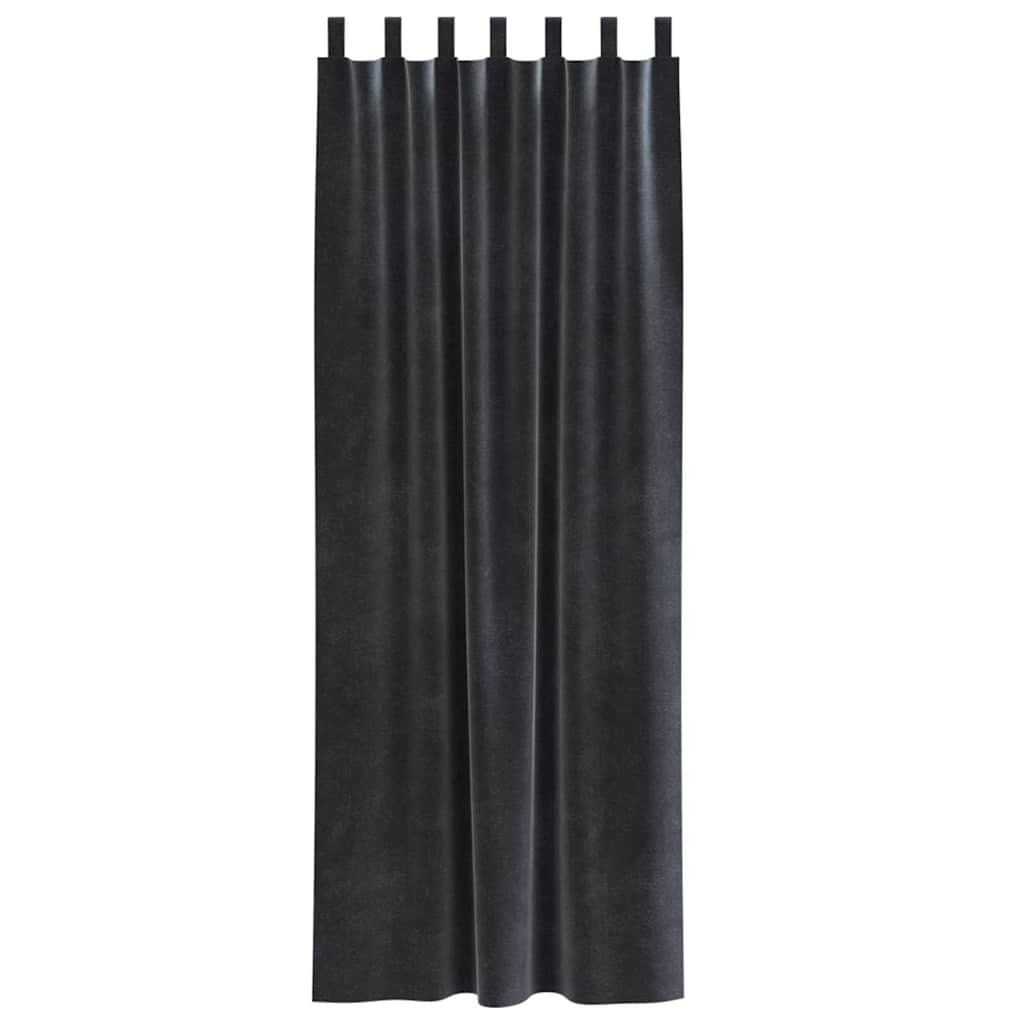 Blackout Curtains 2 pcs Dark Grey 140 x 245 cm Velvet
