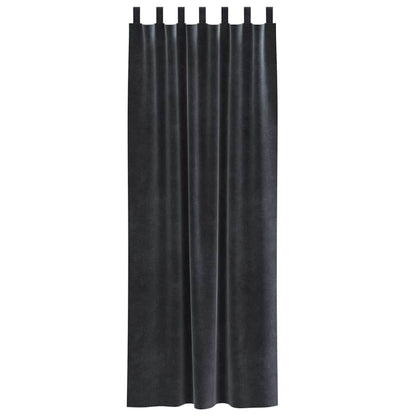 Blackout Curtains 2 pcs Dark Grey 140 x 260 cm Velvet