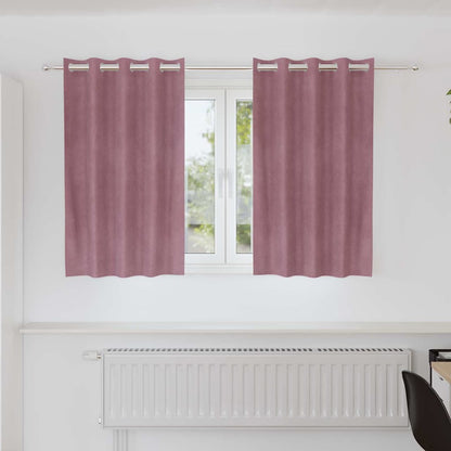 Blackout Curtains 2 pcs Dark Pink 140 x 140 cm Velvet