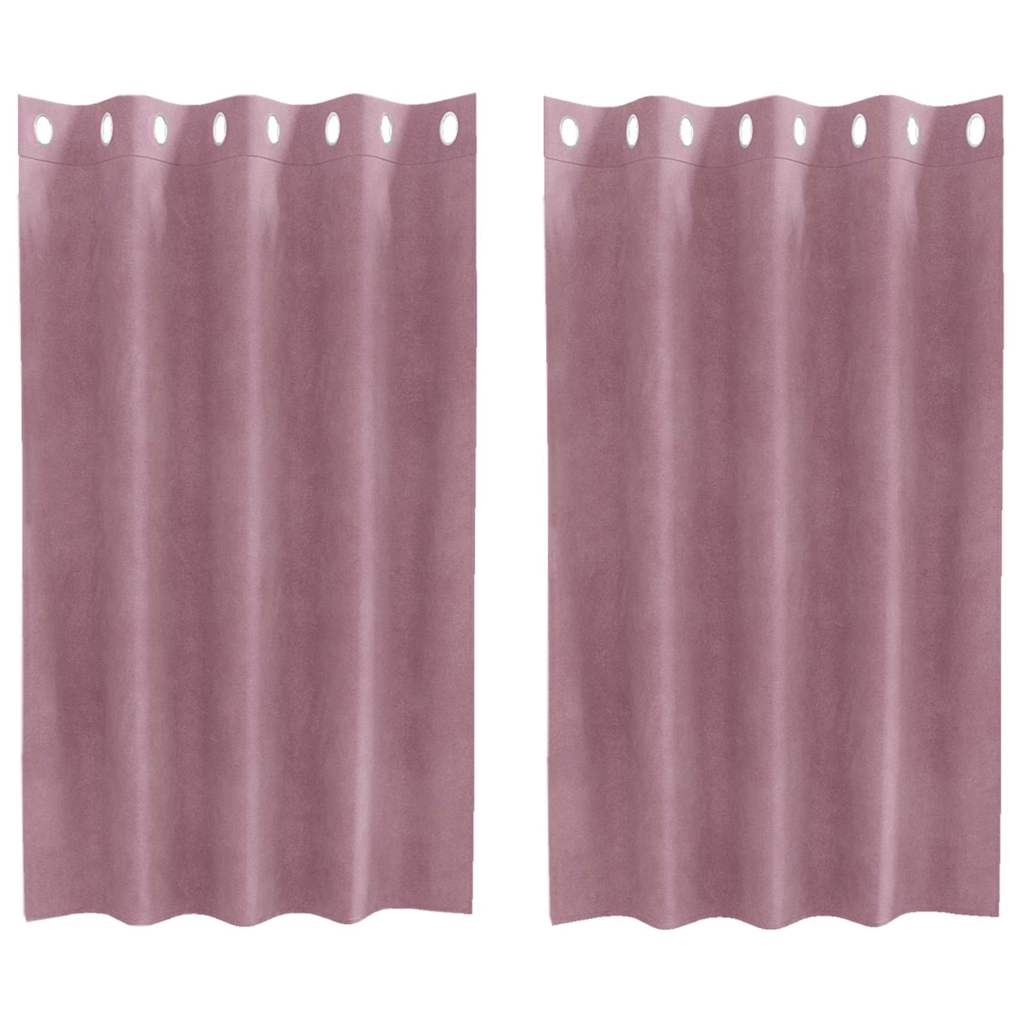 Blackout Curtains 2 pcs Dark Pink 140 x 140 cm Velvet