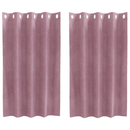 Blackout Curtains 2 pcs Dark Pink 140 x 140 cm Velvet