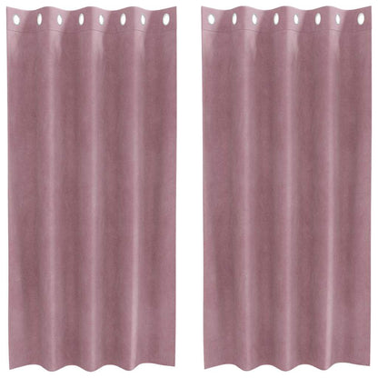 Blackout Curtains 2 pcs Dark Pink 140 x 175 cm Velvet