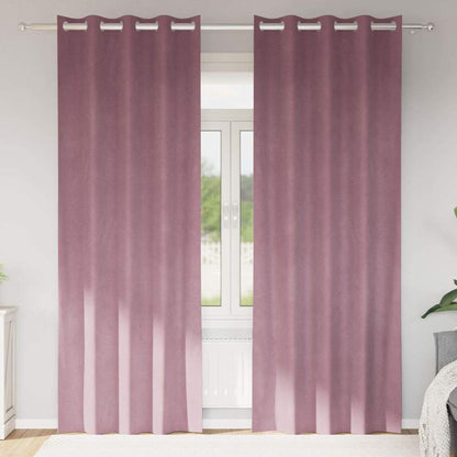 Blackout Curtains 2 pcs Dark Pink 140 x 225 cm Velvet