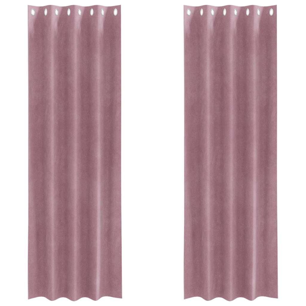 Blackout Curtains 2 pcs Dark Pink 140 x 225 cm Velvet