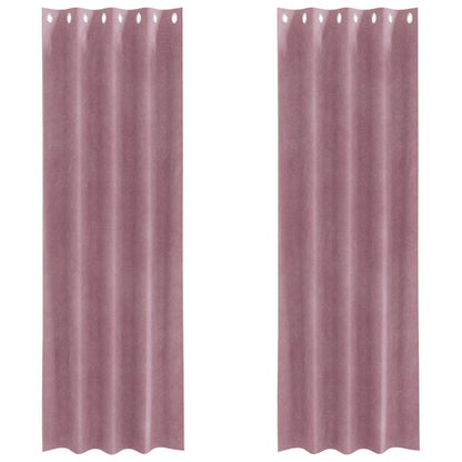 Blackout Curtains 2 pcs Dark Pink 140 x 225 cm Velvet