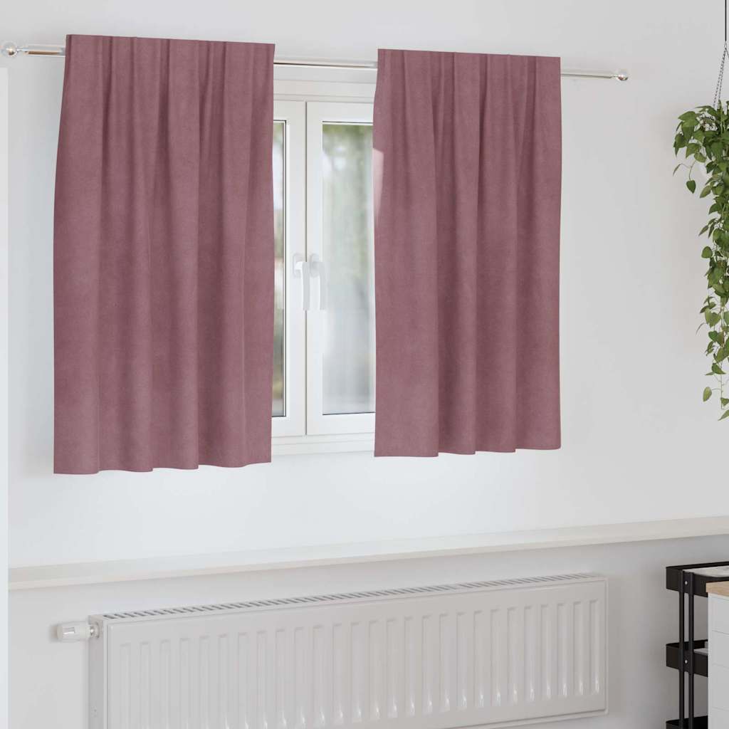Blackout Curtains 2 pcs Dark Pink 140 x 140 cm Velvet
