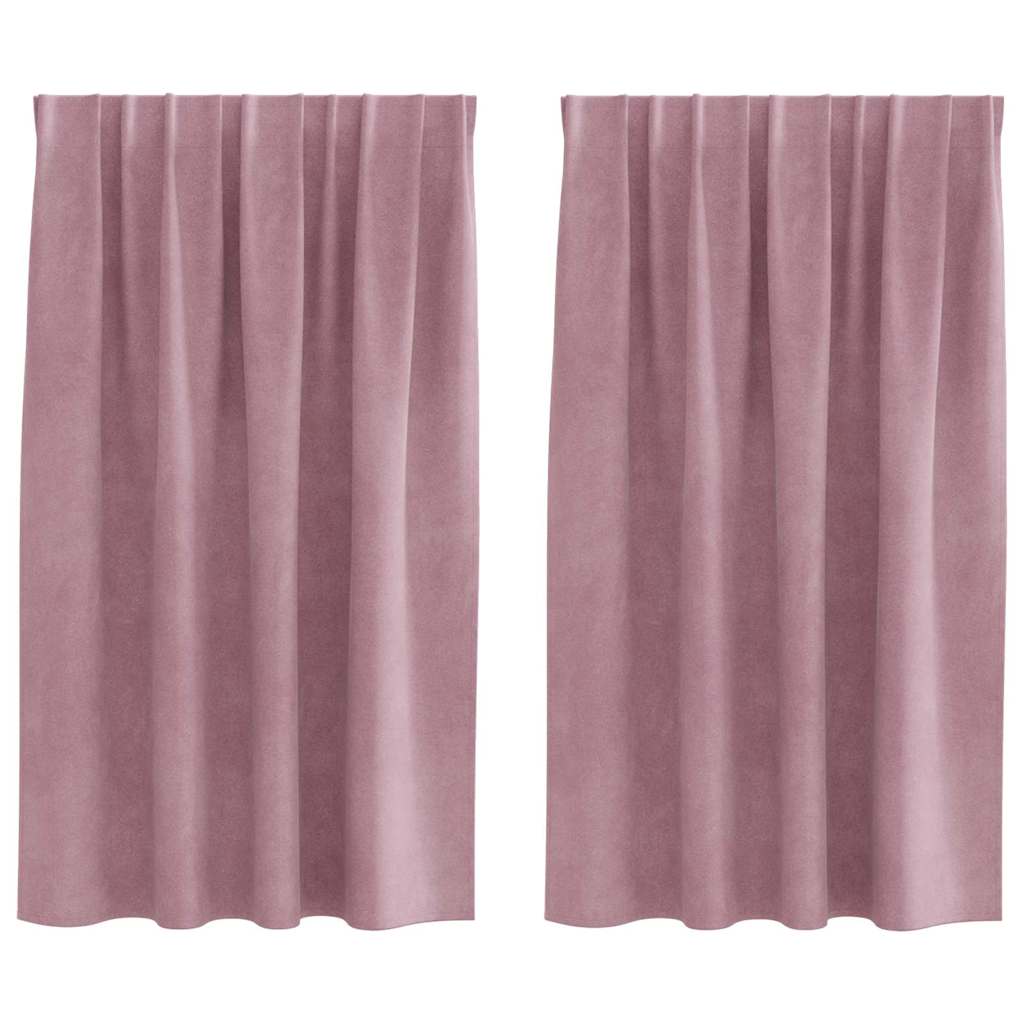 Blackout Curtains 2 pcs Dark Pink 140 x 140 cm Velvet
