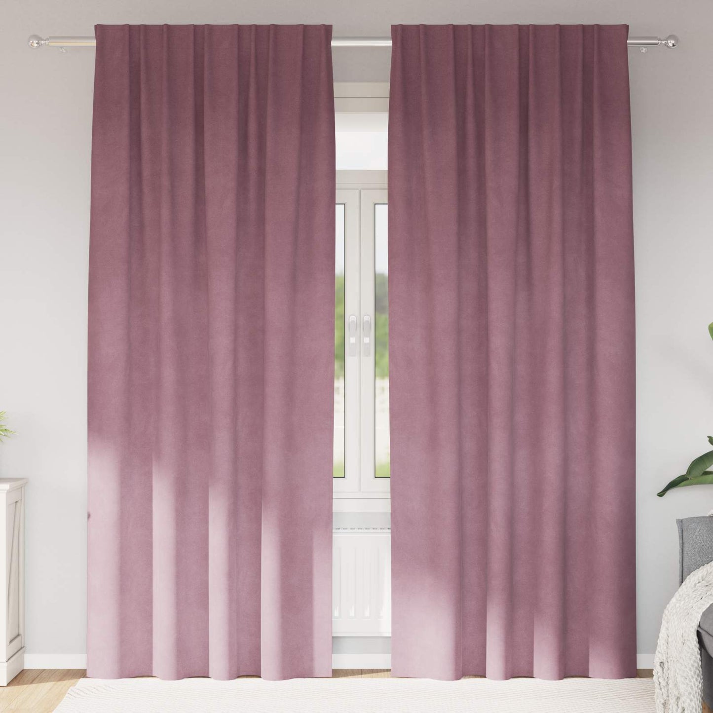 Blackout Curtains 2 pcs Dark Pink 140 x 245 cm Velvet