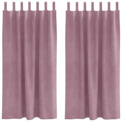 Blackout Curtains 2 pcs Dark Pink 140 x 175 cm Velvet