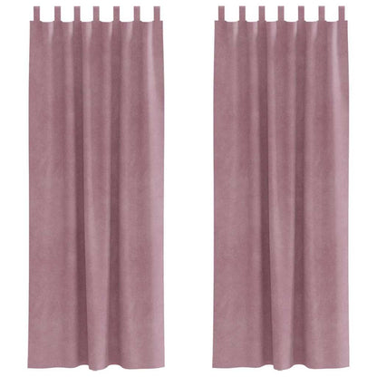 Blackout Curtains 2 pcs Dark Pink 140 x 245 cm Velvet