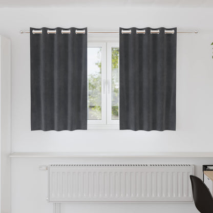 Blackout Curtains 2 pcs Light Grey 140 x 140 cm Velvet
