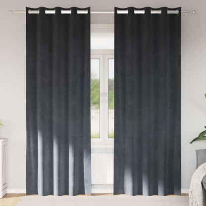 Blackout Curtains 2 pcs Light Grey 140 x 225 cm Velvet