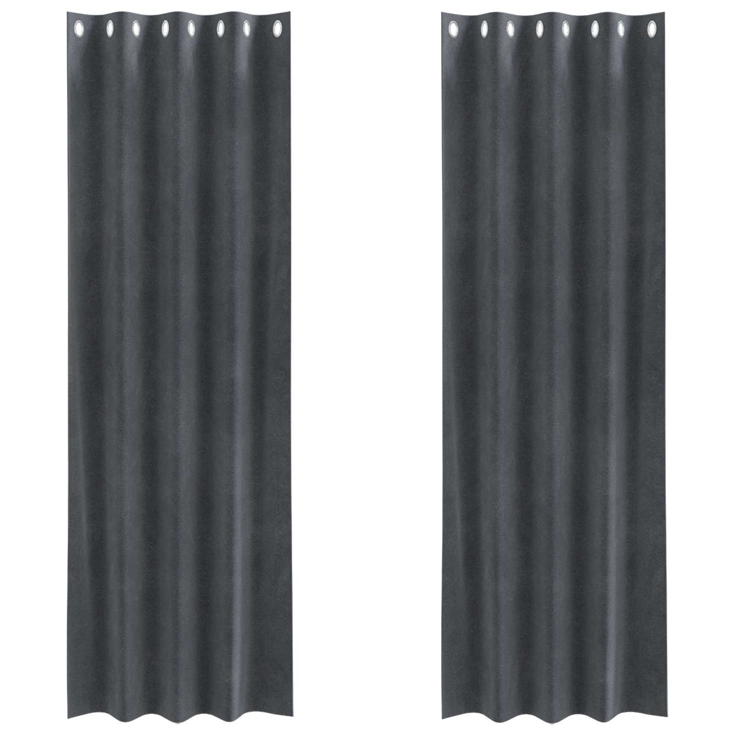 Blackout Curtains 2 pcs Light Grey 140 x 225 cm Velvet