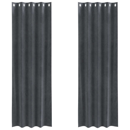 Blackout Curtains 2 pcs Light Grey 140 x 225 cm Velvet