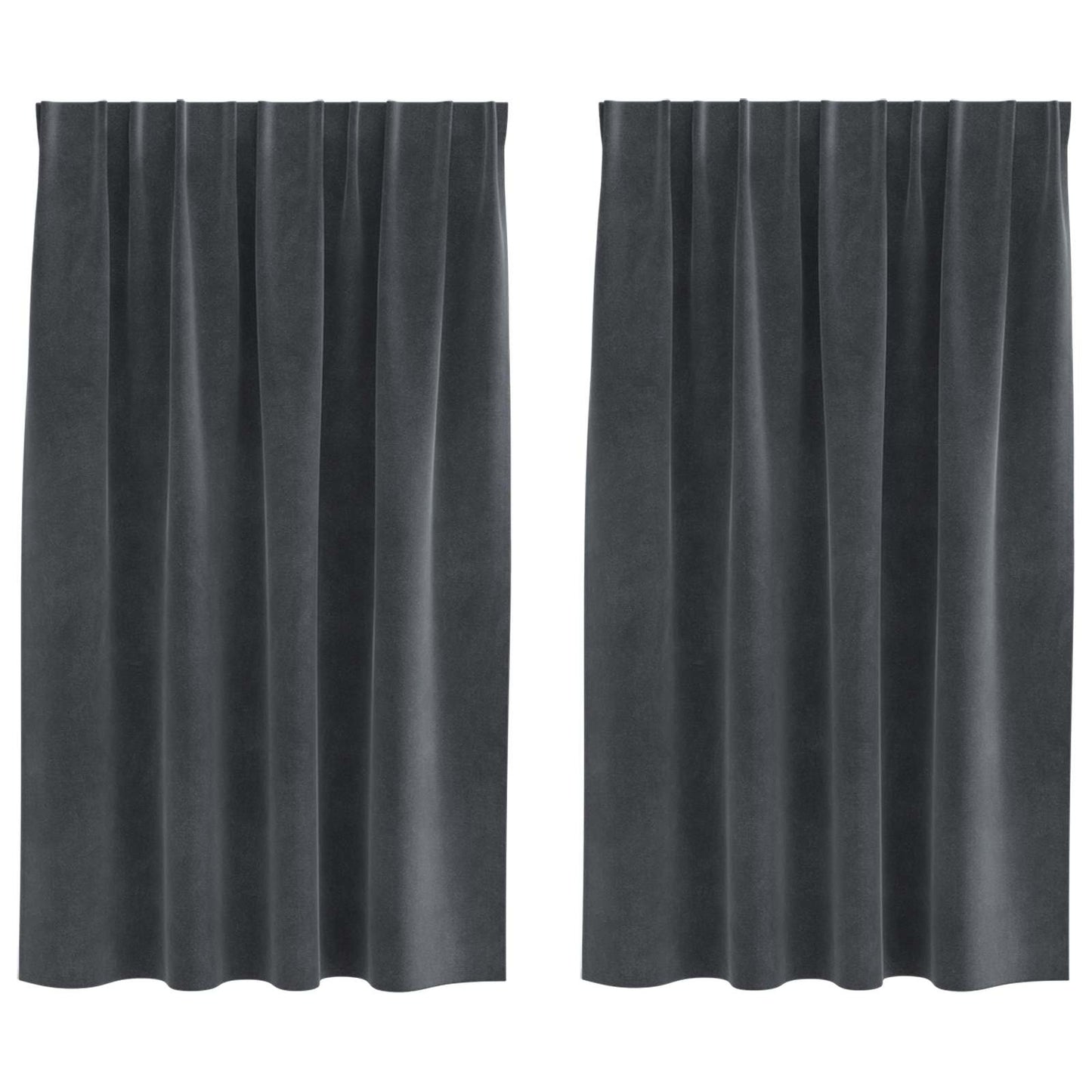 Blackout Curtains 2 pcs Light Grey 140 x 140 cm Velvet