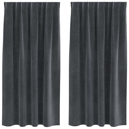 Blackout Curtains 2 pcs Light Grey 140 x 175 cm Velvet