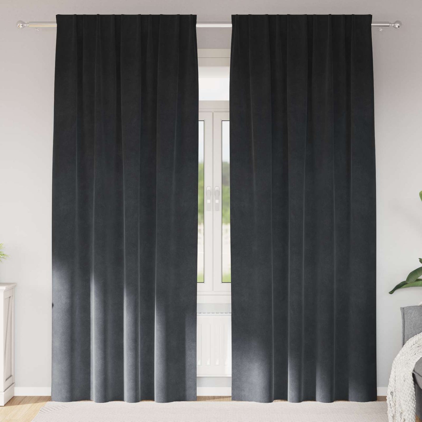 Blackout Curtains 2 pcs Light Grey 140 x 245 cm Velvet