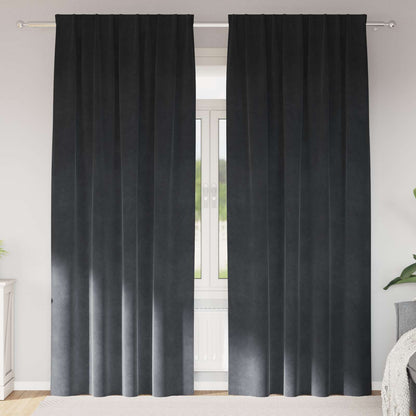 Blackout Curtains 2 pcs Light Grey 140 x 245 cm Velvet
