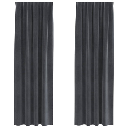 Blackout Curtains 2 pcs Light Grey 140 x 245 cm Velvet