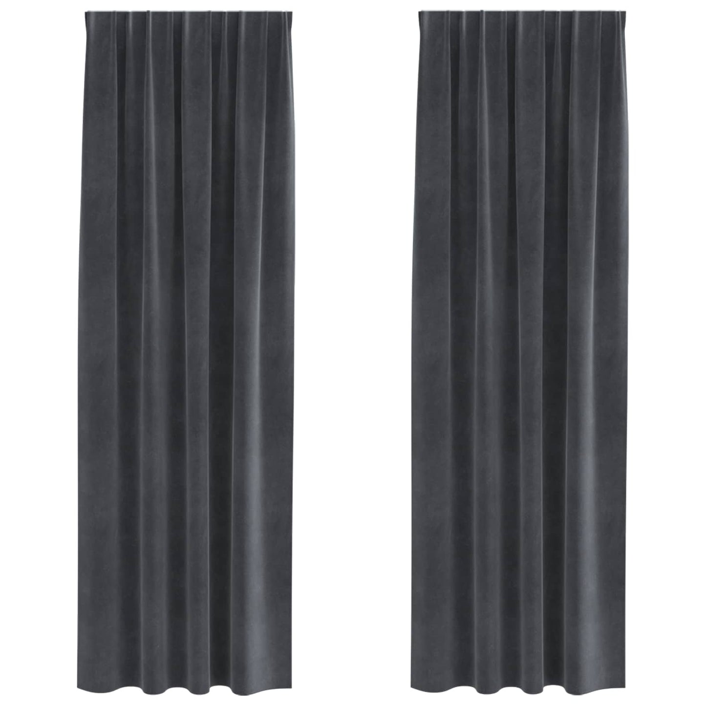 Blackout Curtains 2 pcs Light Grey 140 x 260 cm Velvet