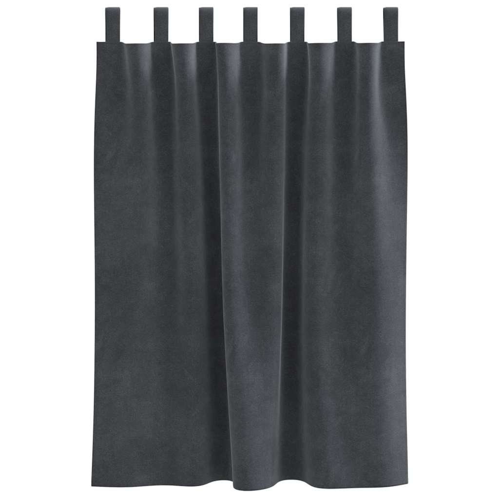 Blackout Curtains 2 pcs Light Grey 140 x 140 cm Velvet