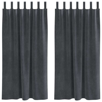 Blackout Curtains 2 pcs Light Grey 140 x 175 cm Velvet