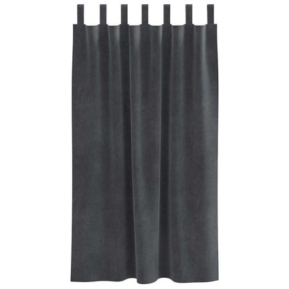 Blackout Curtains 2 pcs Light Grey 140 x 175 cm Velvet