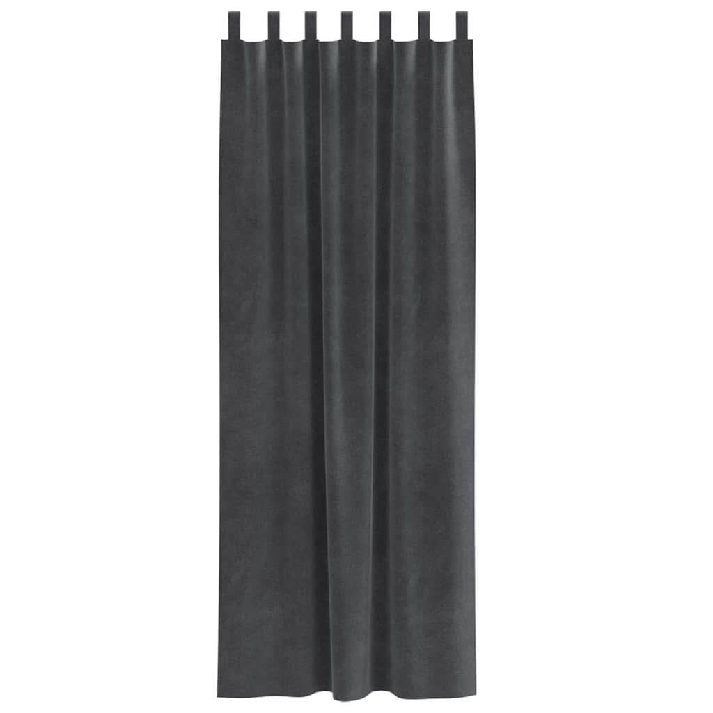 Blackout Curtains 2 pcs Light Grey 140 x 225 cm Velvet