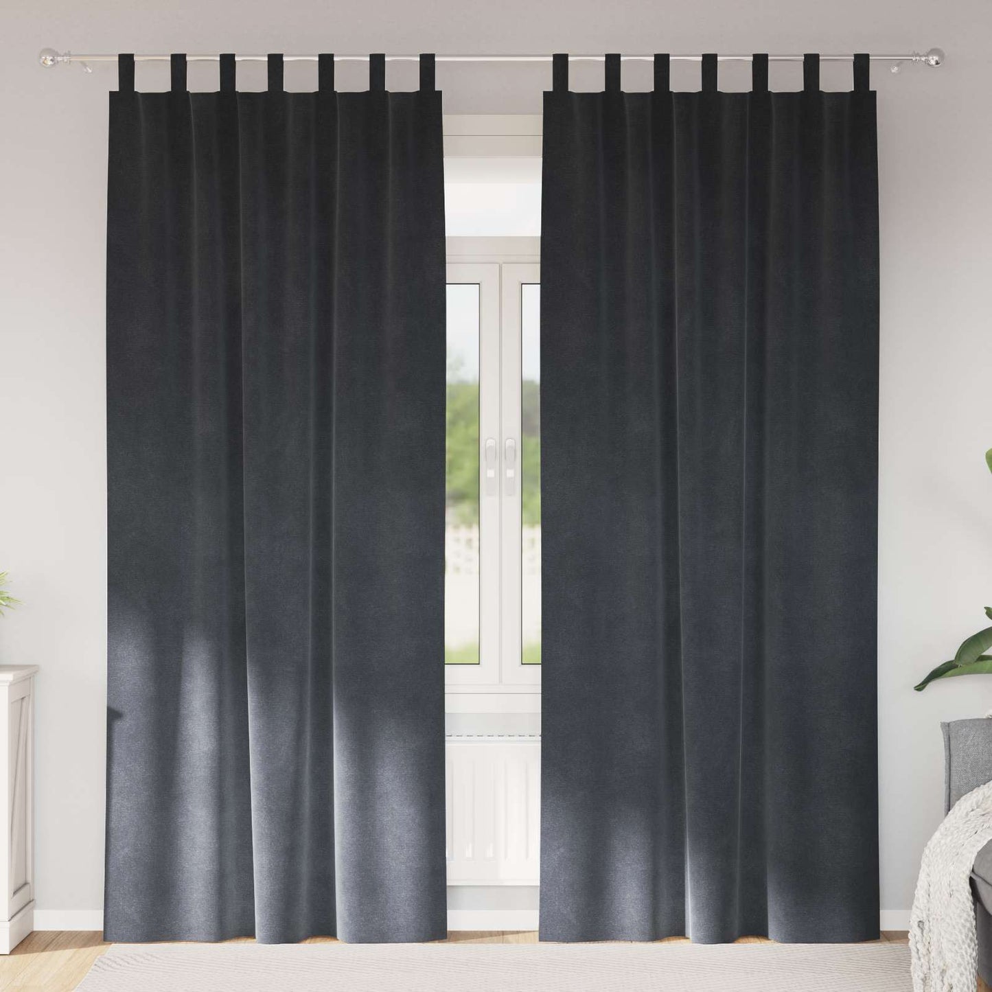 Blackout Curtains 2 pcs Light Grey 140 x 245 cm Velvet