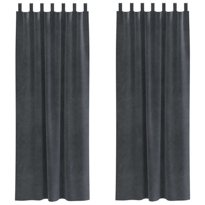 Blackout Curtains 2 pcs Light Grey 140 x 260 cm Velvet