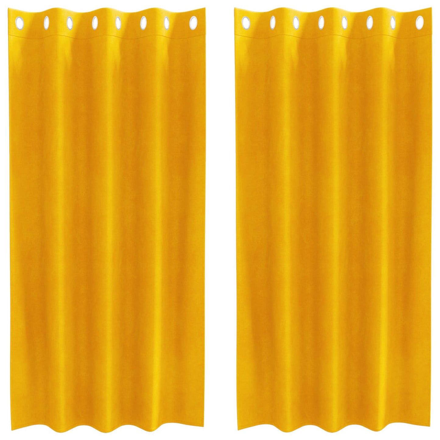 Blackout Curtains 2 pcs Mustard Yellow 140 x 175 cm Velvet