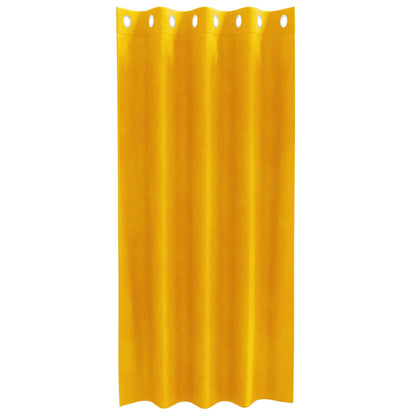 Blackout Curtains 2 pcs Mustard Yellow 140 x 175 cm Velvet