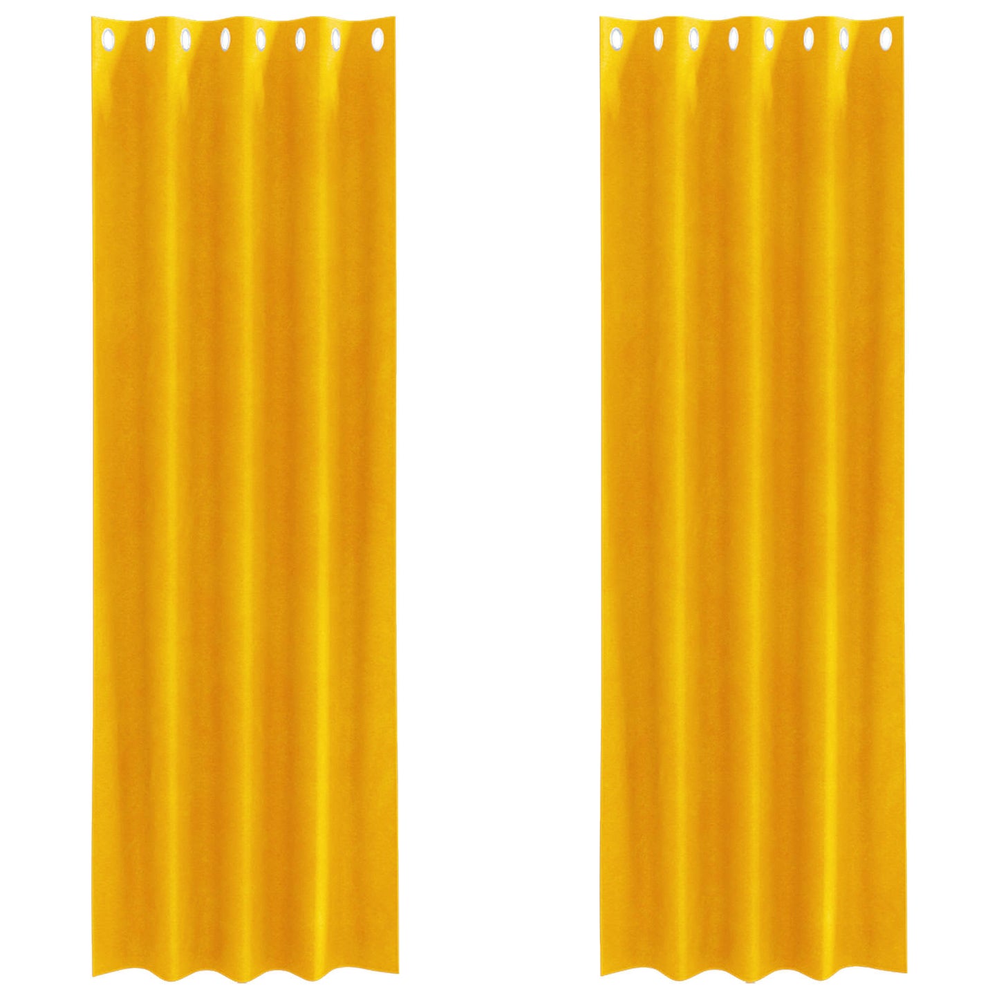 Blackout Curtains 2 pcs Mustard Yellow 140 x 225 cm Velvet