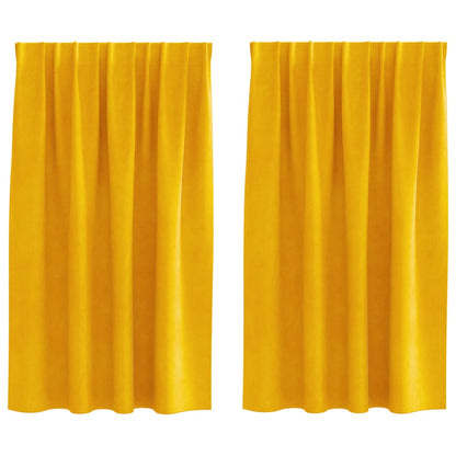 Blackout Curtains 2 pcs Mustard Yellow 140 x 140 cm Velvet