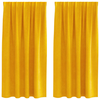 Blackout Curtains 2 pcs Mustard Yellow 140 x 175 cm Velvet