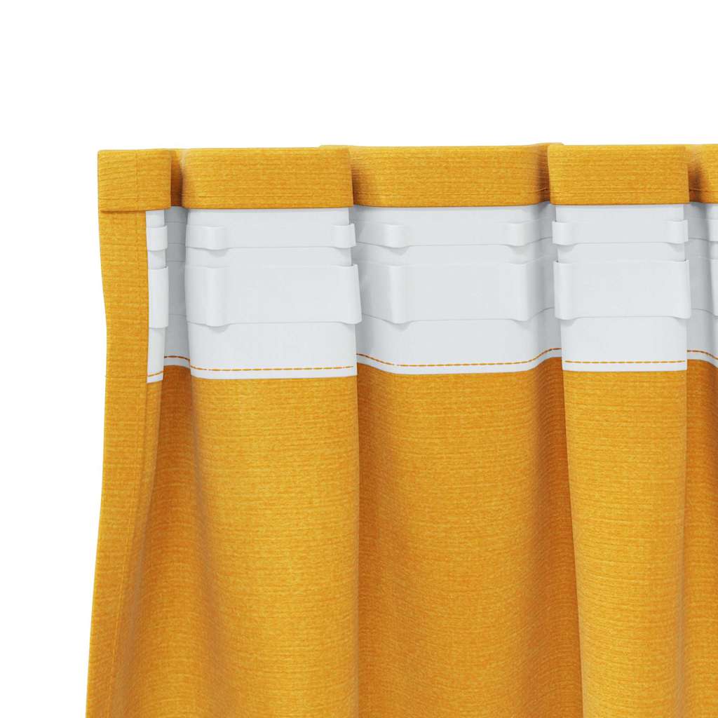 Blackout Curtains 2 pcs Mustard Yellow 140 x 225 cm Velvet