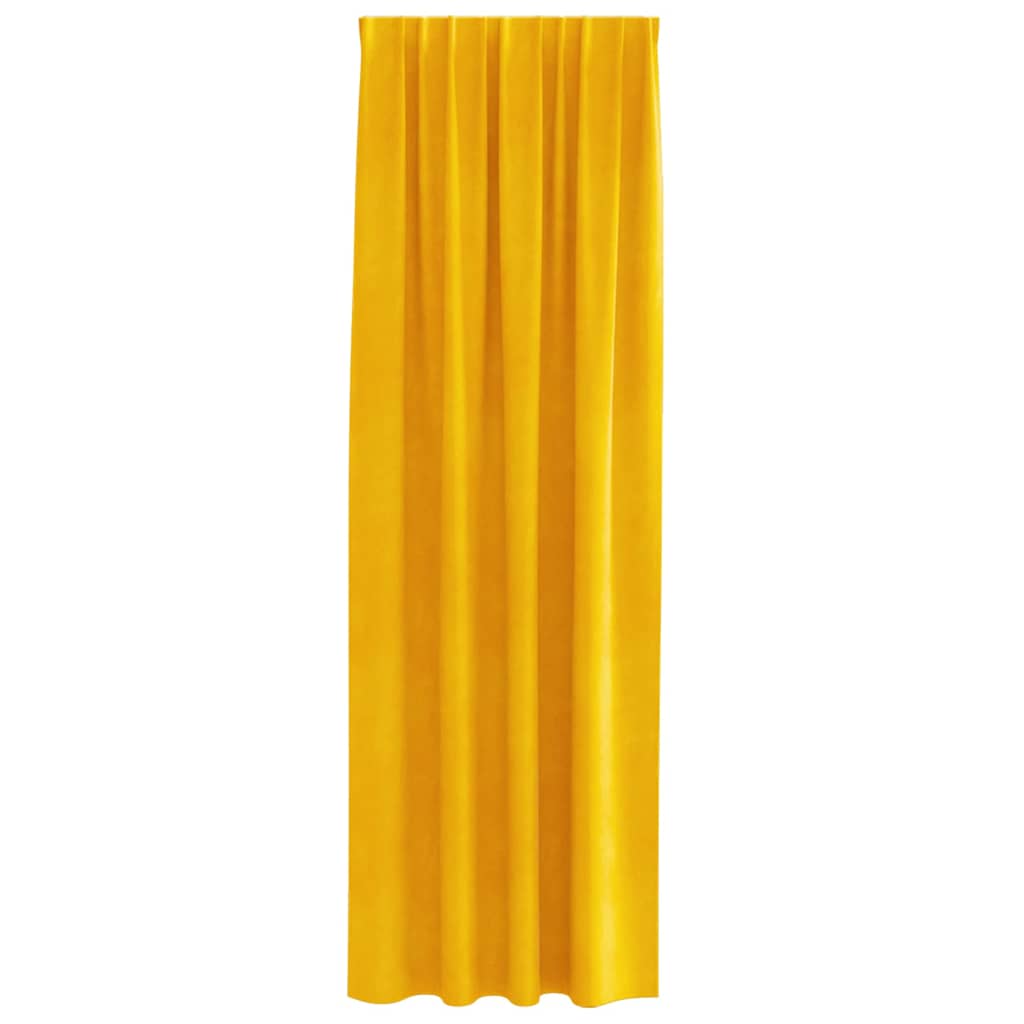 Blackout Curtains 2 pcs Mustard Yellow 140 x 245 cm Velvet