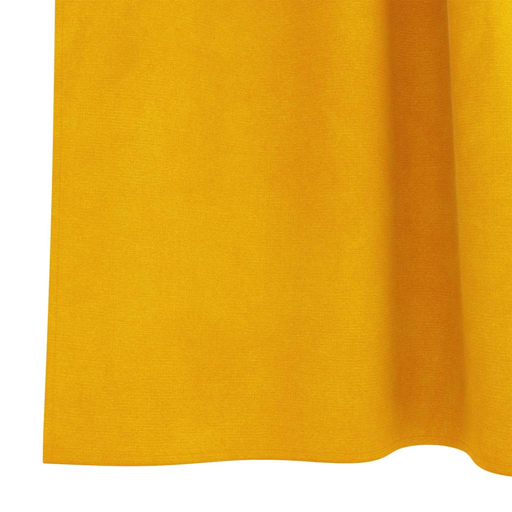 Blackout Curtains 2 pcs Mustard Yellow 140 x 140 cm Velvet