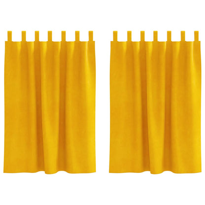 Blackout Curtains 2 pcs Mustard Yellow 140 x 140 cm Velvet