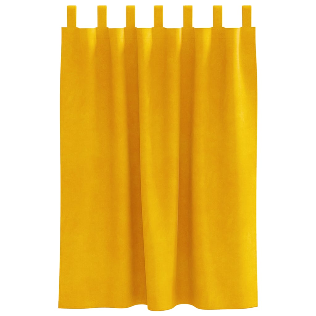 Blackout Curtains 2 pcs Mustard Yellow 140 x 140 cm Velvet