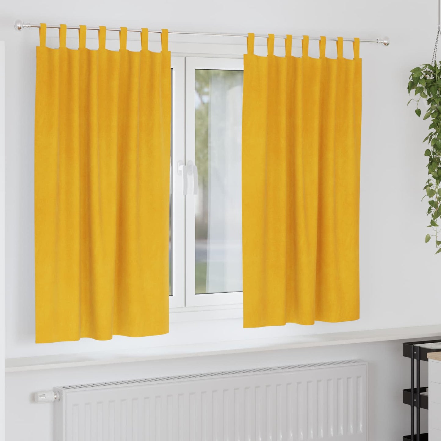 Blackout Curtains 2 pcs Mustard Yellow 140 x 175 cm Velvet